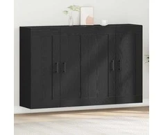 Prikabinama spinta 2 pcs Juodas ąžuolas 69,5 x 34 x 90 cm