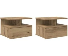 Plaukiojantys naktiniai staliukai 2 pcs Amatininkų ąžuolas