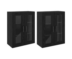 Sieniniai spintelės 2 pcs juoda ąžuolo 69,5 x 34 x 90 cm