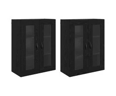 Sieniniai baldai 2 pcs Juodas ąžuolas 69,5 x 34 x 90 cm