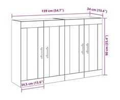 Sieniniai baldai 2 pcs Amatininkų ąžuolas 69,5 x 34 x 90 cm