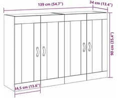 Sieniniai baldai 2 pcs Amatininkų ąžuolas 69,5 x 34 x 90 cm