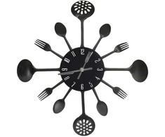 Sieninis laikrodis, juodas, 40cm, aliuminis