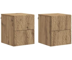 Sieninis naktinis staliukas 2 pcs Artisano ąžuolo
