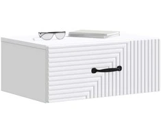 Sieninis naktinis staliukas 2 pcs Balta 49 x 34,5 x 20 cm