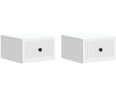 Sieninis naktinis staliukas 2 pcs Balta 33 x 34,5 x 20 cm