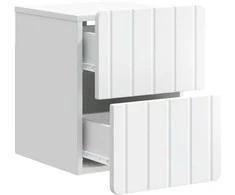 Sieninis naktinis staliukas 2 pcs Balta 33 x 34,5 x 43 cm