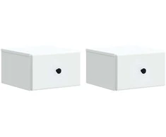 Sieninis naktinis staliukas 2 pcs Balta 34,5 x 33 x 20 cm