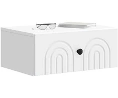 Sieninis naktinis staliukas 2 pcs Balta 49 x 34,5 x 20 cm