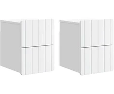 Sieninis naktinis staliukas 2 pcs Balta 33 x 34,5 x 43 cm