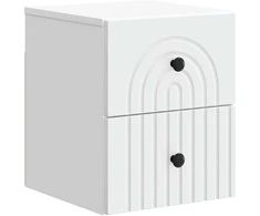 Sieninis naktinis staliukas 2 pcs Balta 33 x 34,5 x 40 cm