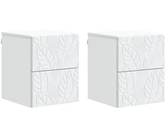 Sieninis naktinis staliukas 2 pcs Balta 34,5 x 33 x 40 cm