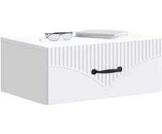 Sieninis naktinis staliukas 2 pcs Balta 49 x 34,5 x 20 cm