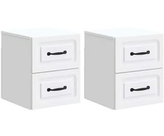 Sieninis naktinis staliukas 2 pcs Balta 34,5 x 33 x 40 cm