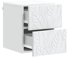 Sieninis naktinis staliukas 2 pcs Balta 34,5 x 33 x 40 cm
