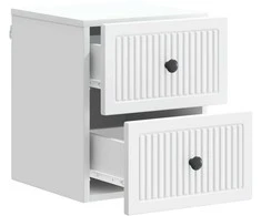 Sieninis naktinis staliukas 2 pcs Balta 33 x 34,5 x 40 cm