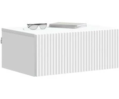 Sieninis naktinis staliukas 2 pcs Balta 49 x 34,5 x 20 cm