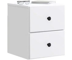Sieninis naktinis staliukas 2 pcs Balta 34,5 x 33 x 40 cm