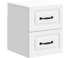 Sieninis naktinis staliukas 2 pcs Balta 34,5 x 33 x 40 cm
