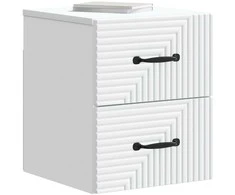 Sieninis naktinis staliukas 2 pcs Balta 34,5 x 33 x 40 cm