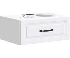Sieninis naktinis staliukas 2 pcs Balta 49 x 34,5 x 20 cm