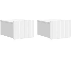 Sieninis naktinis staliukas 2 pcs Balta 33 x 34,5 x 24 cm