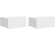 Sieninis naktinis staliukas 2 pcs Balta 49 x 34,5 x 24 cm