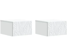 Sieninis naktinis staliukas 2 pcs Balta 49 x 34,5 x 20 cm