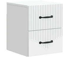Sieninis naktinis staliukas 2 pcs Balta 34,5 x 33 x 40 cm