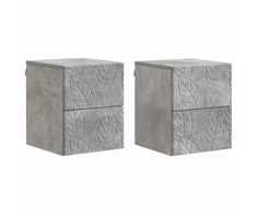 Sieninis naktinis staliukas 2 pcs Betono pilka