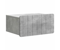 Sieninis naktinis staliukas 2 pcs Betono pilka Apdirbta mediena