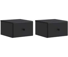 Sieninis naktinis staliukas 2 pcs Juoda 34,5 x 33 x 20 cm