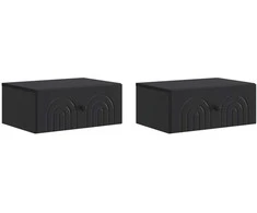 Sieninis naktinis staliukas 2 pcs Juoda 49 x 34,5 x 20 cm