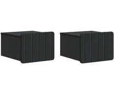 Sieninis naktinis staliukas 2 pcs Juoda 33 x 34,5 x 24 cm