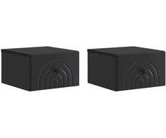 Sieninis naktinis staliukas 2 pcs Juoda 33 x 34,5 x 20 cm