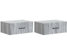 Sieninis naktinis staliukas 2 pcs Pilka sonoma ąžuolo