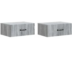 Sieninis naktinis staliukas 2 pcs Pilka sonoma ąžuolo