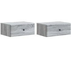 Sieninis naktinis staliukas 2 pcs Pilka sonoma ąžuolo