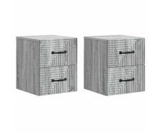 Sieninis naktinis staliukas 2 pcs Pilka sonoma ąžuolo