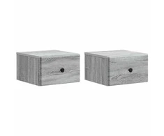 Sieninis naktinis staliukas 2 pcs Pilka sonoma ąžuolo