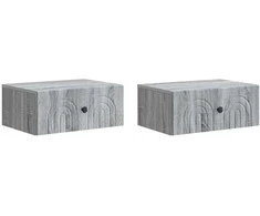 Sieninis naktinis staliukas 2 pcs Pilka sonoma ąžuolo