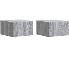 Sieninis naktinis staliukas 2 pcs Pilka Sonoma