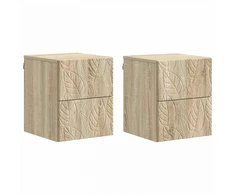 Sieninis naktinis staliukas 2 pcs Sonoma ąžuolas