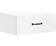 Sieninis naktinis staliukas Itin blizgi balta 49 x 34,5 x 20 cm