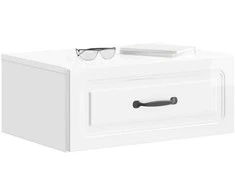 Sieninis naktinis staliukas Itin blizgi balta 49 x 34,5 x 20 cm