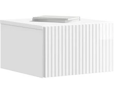 Sieninis naktinis staliukas Itin blizgi balta 33 x 34,5 x 20 cm