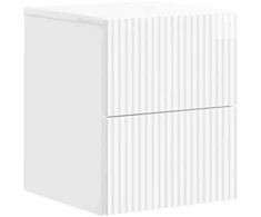 Sieninis naktinis staliukas Itin blizgi balta 33 x 34,5 x 40 cm