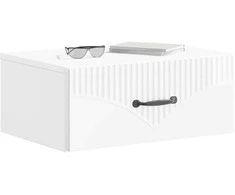 Sieninis naktinis staliukas Itin blizgi balta 49 x 34,5 x 20 cm