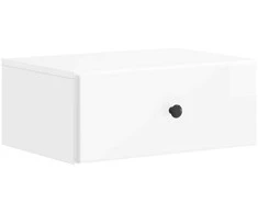 Sieninis naktinis staliukas Itin blizgi balta 49 x 34,5 x 20 cm