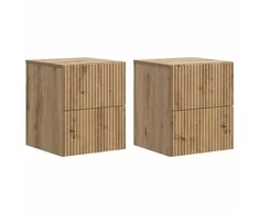 Sieninis naktinis staliukas su stalčių 2 pcs Artisano ąžuolo